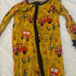 Little Sleepies Yellow Firefighter Onesie